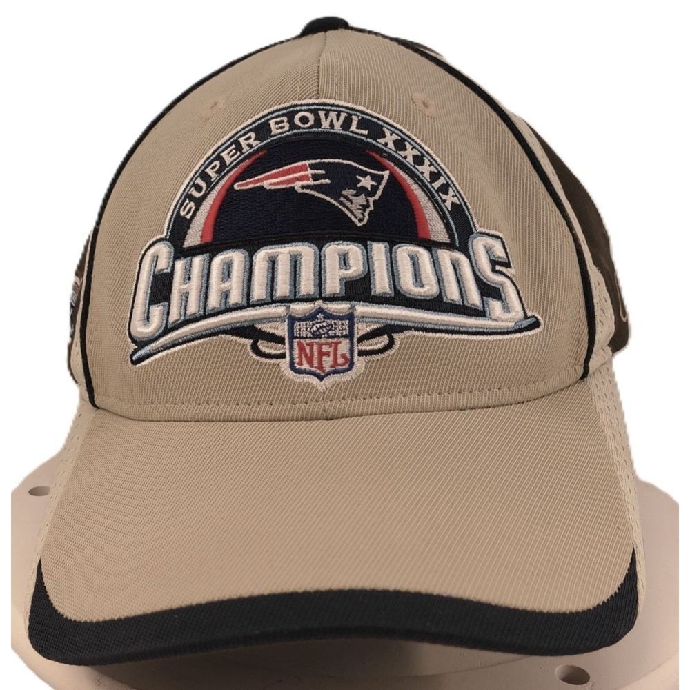 REEBOK Baseball Cap‎ Men Adjustable Tan Excellent Patriots Super Bowl XXXIX